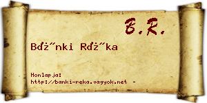 Bánki Réka névjegykártya